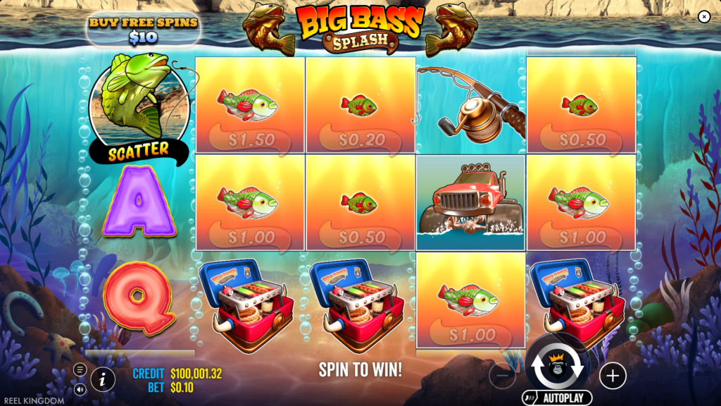 big bass splash base game